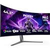 AOC Agon Pro AG456UCZD Monitor da gioco curvo OLED WQHD 45 pollici, 240 Hz, 0.03 ms GtG, HDR10, FreeSync Prem. Pro, G-Sync comp. 3440x1440, HDMI 2.0, DisplayPort 1.4, USB-C 90 W PD, Hub USB nero