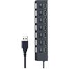 VR VETRINEINRETE Vetrineinrete® Hub usb 2.0 7 porte moltiplicatore sdoppiatore per pc notebook 7 uscite con interruttori on/off e luci led