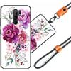 JEZSTHAI Cover Compatibile con Redmi 9 Prime Custodia in Silicone TPU Morbido con Cordino/Laccio Tracolla Cellulare,Antiurto AntiGraffio Protettiva Bumper Case con Disegno Motivi,Cover*A02