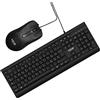 Cable Technologies Kit Tastiera e Mouse USB, Tastiera e Mouse con Filo, Tastiera con tasti concavi e Mouse silent click, Layout Italiano, Altezza regolabile, Combo Tastiera e Mouse per PC, Laptop, ecc