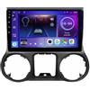 BOJONTN 10'' Android 14 Autoradio Doppio DIN per Jeep Wrangler 3 JK 2010-2018 con CarPlay senza fili Bluetooth GPS navigazione Comandi al volante Telecamera Posteriore(A,F2 (4+64G))
