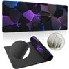 Hixingo Tappetino Mouse, 3D Crepa Tappetino Mouse XXL/XL/L, Tappetino Mouse Gaming con Base in Antiscivolo e Bordi Cuciti, Mouse Pad per Casa Ufficio (1200x600x3mm,Viola)