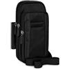 moex Dex Case - Borsa porta cellulare a tracolla Ulefone Armor X16 / X16 Pro, da uomo, con tracolla, clip per cintura e moschettone, robusta borsa da cintura outdoor idrorepellente, colore: nero