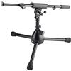 K&M 25950 Base di microfono Rien, per batteria, 3/8 in acciaio nero, braccio girevole, estensione fino 74,5 cm - hauteur 42,5-64,5 cm