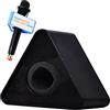 qiqule Microfono personalizzato Logo Live Equipment Box Cube Triangle Interview Box Karaoke mic Bandiere (triangolo nero)