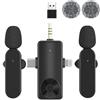Generic H18 Microfono Lavalier Wireless 4 in 1 Microfono Lavalier Wireless Professionale Adatto per registrazione, live streaming, YouTube, Facebook, TikTok, Vlogging