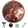 Generic Handpan 9 10 12 14 Note in Acciaio con Borsa, Decorazione di Corda e Bacchette per Meditazione, Yoga, Zen - Strumento Percussivo Professionale