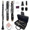 Yinfente Clarinetto professionale in ebanite kit di pulizia custodia rigida per studenti principianti con 2 barili