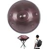 Generic Handpan Professionale in Acciaio 22 - Strumento Musicale A Percussione con Scala Re Minore 9/10/12 Toni - Tamburo A Mano 432Hz 440Hz - Perfetto per Musicisti Yoga Rilassamento(Marrone,440HZ/10Note)