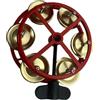 JWQFBC Hi Hat Tamburello a Fila Singola Percussione Tamburo Piatto Campana Sonagli in Metallo Impugnatura Ergonomica Adatto per Esercitazioni Jazz Dal Vivo, oro rosso