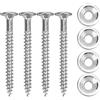 Xyntor Guitar Neck Joint Bushing Set | 4 Sets Stainless Steel Ferrules & Screws | Secure Body to Neck Connection for Electric Guitar/Bass (Argento)