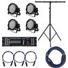 Showlite FLP-144W Faro 4 x SET incl. DMX Controller Master Pro USB + supporto + cavi