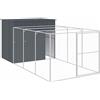 vidaXL Casetta Cani con Corsa Antracite 214x457x181 cm Acciaio Zincato