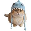 Generic Cappello decorativo per gatti con design a treccia, morbido copricapo per gatti, divertente e caldo, per cosplay e feste (blu)