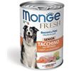 Generico MONGE Cane Fresh Bocconi in Paté con Tacchino e Ortaggi - Senior | alimento umido in paté e bocconi per cani anziani di tutte le taglie, senza conservanti, Made in Italy, 12 confezioni da 400 grammi.