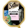 Sheba Cibo per gatti Classics in patè con salmone, 11 ciotole da 85 g, cibo umido per gatti di alta qualità, come patè con pezzi sottili