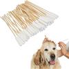 Nuonove Cotton fioc per Cani, Bastoncini con Cotone per Pulire le Orecchie dei Cani, Cotton fioc ideali per la rimozione del cerume dalle orecchie di cani e gatti, per animali domestici,cani,gatti,50 pezzi