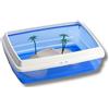 Pet's Market Creta Tartarughiera Acquario Tartarughe d'acqua Vaschetta Tartarughe di acqua dolce Adulte Piccole Tartarughiera Bordo Ricurvo Isola Palme 42x33x14cm
