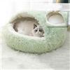 XXIUDEE Case per gatti da interno, 2 in 1 Self grandi e accoglienti grotte per gatti con fondo antiscivolo, cuccia per animali domestici, piccoli animali che riposano e dormono all'interno, casa pieghevole