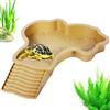 Dubbulon Ciotola d'Acqua per Rettili - Tortoise Water Dish, 35x28.5x4.3cm, ABS Ciotola in per Tartaruga, Plate per Acqua per Tartarughe con Rampa, Vasca da Bagno per Rettili per Tartarughe