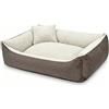 4L Textil Teo Cuccia per Cani Taglia Grande Cuccia Cane Sfoderabile e Lavabile Beige Letto Cane Divano per Cani (100x80 cm, Marrone/beige)