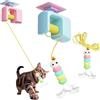 Knubbuf Automatic Yo-Yo Style Cat Toy, Interactive Cat Toy Automatic Retractable Door Hanging Cats Climber, Smart Electric Cats Toys, 70-Inch Motion Activated Paws (Blue+1Replacement Head)