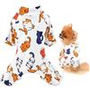 SMALLLEE_LUCKY_STORE Vestiti per animali domestici, pigiama in cotone con cucciolo di cartone animato, per cani di piccola taglia e media taglia e gatti, tuta da notte, per Yorkie Chihuahua, bianco