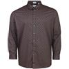 Ben Sherman Camicia a maniche lunghe da uomo con stampa geometrica lineare di grandi dimensioni in nero, 2XL-5XL, Nero , XXL