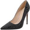 cfpqv Pumps, scarpe da donna con tacco alto, sexy, stampa serpente, scarpe da sera, eleganti da sposa, scarpe da sposa, scarpe con tacco Mary Jane, scarpe basse, taglie 36-46, Nero , 46 EU