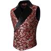 Generico Vintage Gilet Uomo Jacquard, Steampunk Blazer Uomo Nero Con Bottoni, Mittelalte Gotico Giacca Senza Maniche Rinascimentale Vittoriana Costume Rosso Elegante Halloween Gilet Performance-Kleidung