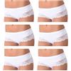 JADEA 6 SLIP JADEA DONNA ART.522 SHORT DONNA CON PIZZO COTONE ELASTICIZZATO BIANCO E NERO MADE IN ITALY (4, BIANCO)