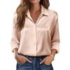 Zeagoo - Camicetta in raso, camicie casual a maniche lunghe in seta, con bottoni, per lavoro e business, top rosa