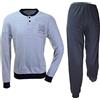 Navigare Pigiama Uomo Caldo Cotone Interlock Invernale Misure comode conformate calibrate 56-58-60 2141223B (58-4XL-9, Grigio Melange)