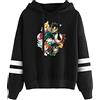 Tongyundacheng Felpa con cappuccio My Hero Academia Pullover Anime Felpa con cappuccio casual Maglione per Uomo e Donna, Nero , S