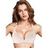 LORMAR Reggiseno Donna a Balconcino, Linea Naturale, in Microfibra Liscia Ultra Soft Spazzolata al Carbonio, con Coppe Imbottite Soft Touch e Scollatura Profonda, Senza Ferretto.