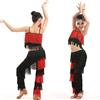 Generico Completo 2 Pezzi Danza Latino Bambina, Canotta con Nappe e Pantaloni Frangiati, Vestiti Latino Americano Bambina per Bambine, Abito da Ballo Elegante e Morbido, Ideale per Allenamento