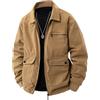 Generico Giacca Mezza Stagione Uomo Vintage da Uomo in Velluto a Coste Autunno Inverno Giacca Uomo Casual Capispalla Street Casual Button Down Cappotto Down Caldo Manica Lunga Multi-Tasca