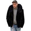 Generic Cappotto Lungo da Uomo in Pelliccia Artificiale, Giacca Invernale Parka in Pelliccia Sintetica, Taglie Forti, Colletto a Risvolto, Calda, Q03-Nero, M