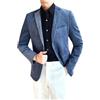 Mnjyihy Blazer da Uomo Primaverili da Lavoro Giacca da Smoking Slim Fit in Velluto A Coste Taglie Forti Blue M