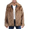 KHIRVWL Giacche e Cappotti da Uomo di Pelliccia Sintetica da Uomo Morbido Cappotto di Peluche Cardigan in Pelliccia Sintetica Cappotto Spessa Caldo Manica Lunga Invernale Giubbotto Parka Addensato Giacche