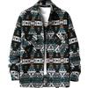 Vagbalena Giacca da Uomo con Flanella a Doppia Tasca a Manica Lunga Camicia Aderente con Stampa Azteca Giacca Casual Vintage con Bottone Leggero retrò (Cachi,M)