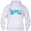 Vestin M-Italy Felpa Cappuccio Uomo & BAMBIN - Napoli - Super vestibilità Top qualità (IT, Testo, L, Regular, Regular, Bianco)