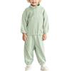 Happy Cherry Bambini Tuta Jogging in Pile 2 Pezzi Felpa Manica Lunga + Pantaloni Sportivi Vita Elastica Felpati Completi da Ginnastica Bianco per Bimbo Bimba 2-3 Anni
