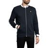 Lyle & Scott Uomo Giacca Bomber In Jersey Con Mezza Punta, Dark Navy, M
