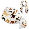 Anna Cowper Cuffia da lavoro per cani con bottoni, regolabile, chirurgica, con fiocco, Multicolore 1, Medium