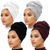 Nonbongoy Fasce per la testa per donne nere Fasce elastiche per capelli grandi sciarpe hijab per musulmani sciarpa turbante fasce per capelli, 4-nero&bianco&caffè&grigio chiaro, 71''x 32''