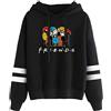 MINIDORA Felpa con Cappuccio Friends Stampa per Donna Felpa con Maniche Lunghe Pullover alla Moda Regalo per Gli Amici M,1 Nero Ombrello A