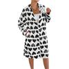 ORANDESIGNE Vestaglia Donna Invernale Pile Vestaglia Corta Accappatoio Morbida Leggero Vestaglia da Camera con Cerniera A Viola XS