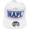 PR Service PRS Cappello Berretto Snap NAPL Napoli Bianco Blu Scritta in Rilievo Personalizzato da Uomo Donna Bianco