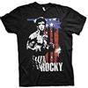 Rocky Licenza Ufficiale American Flag Grande e Alto Uomo Maglietta (Nero), 5X-Large